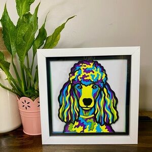 3D Poodle Multicolor Shadowbox